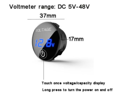 DC5V-48V　LED　赤　パネル　デジタル　電圧計　車　オートバイ　バッテリー容量表示　電圧計　タッチオン/オフスイッチ付き_画像7