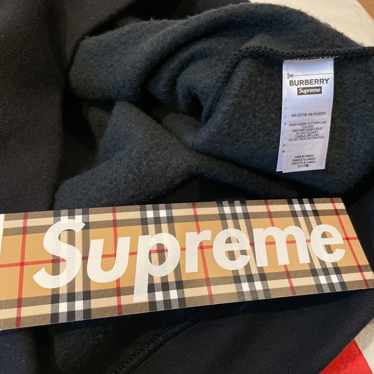 定価出品 新品未使用 Supreme Burberry Box Logo Hooded Sweatshirt