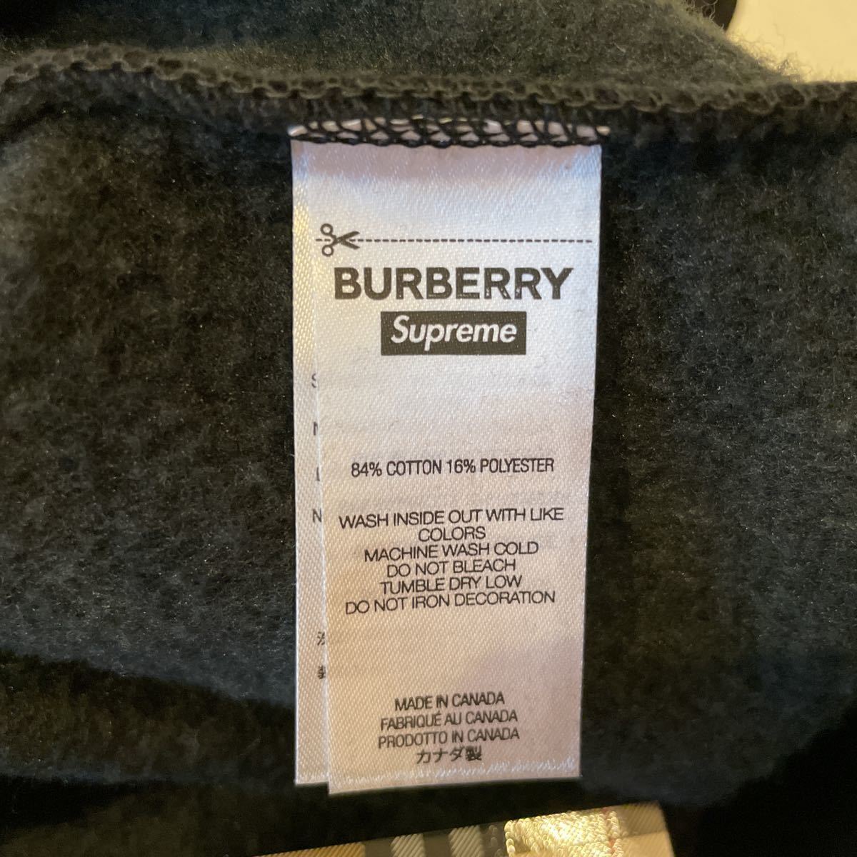 定価出品 新品未使用 Supreme Burberry Box Logo Hooded Sweatshirt