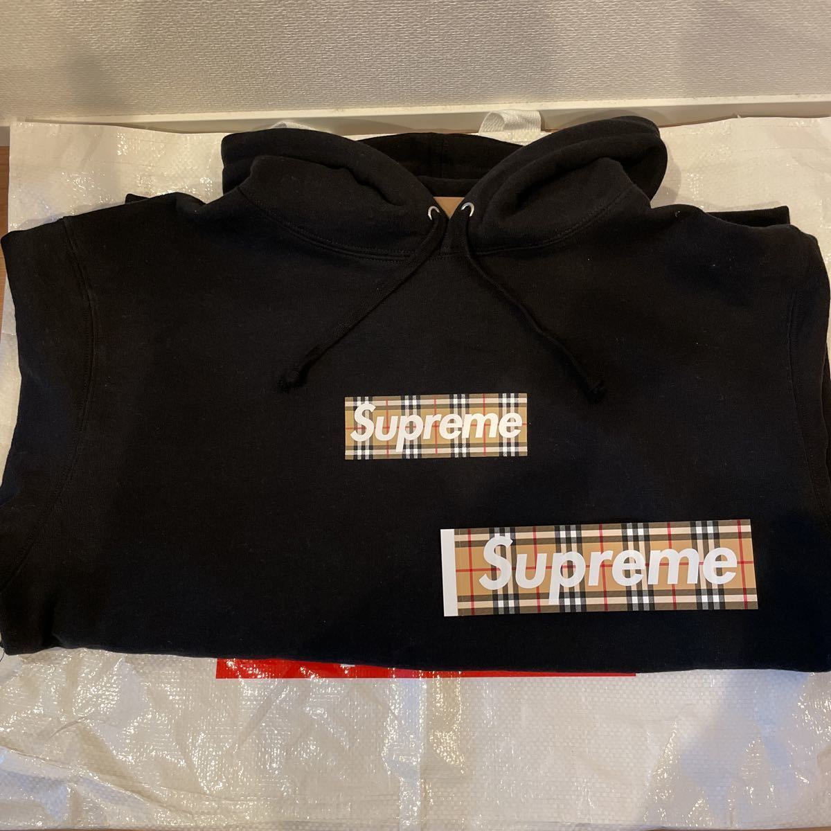 定価出品 新品未使用 Supreme Burberry Box Logo Hooded Sweatshirt