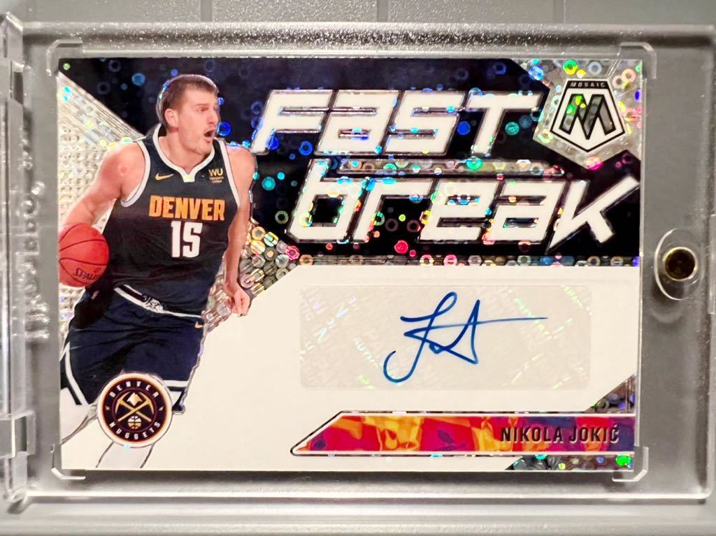 HOT Prizm Auto 19-20 Panini Mosaic Fast Break Nikola Jokic ニコラ