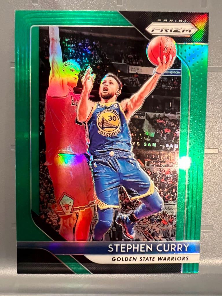 激レア Green Prizm 18-19 Panini Stephen Curry ステフィン カリー NBA Warriors ウォリアーズ ユニフォーム バスケ MVP All-star 優勝
