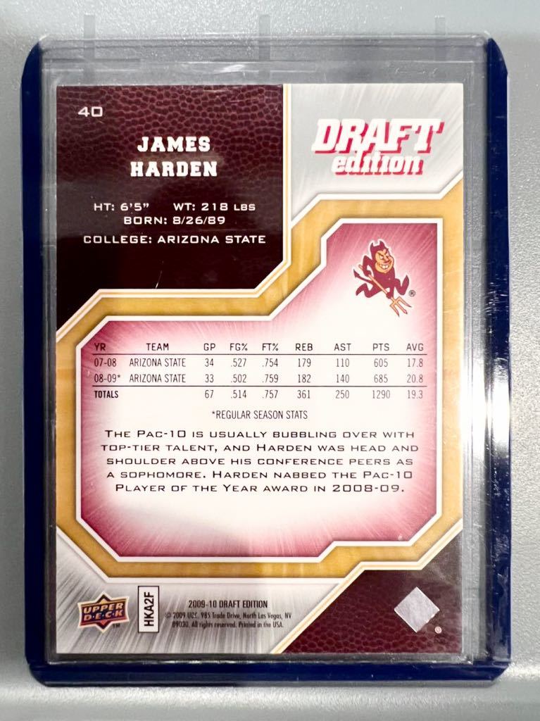 自引美品 RC 09-10 Upper Deck James Harden ジェームズ・ハーデン NBA ルーキー カード 76ers Panini ユニフォーム バスケ_画像2