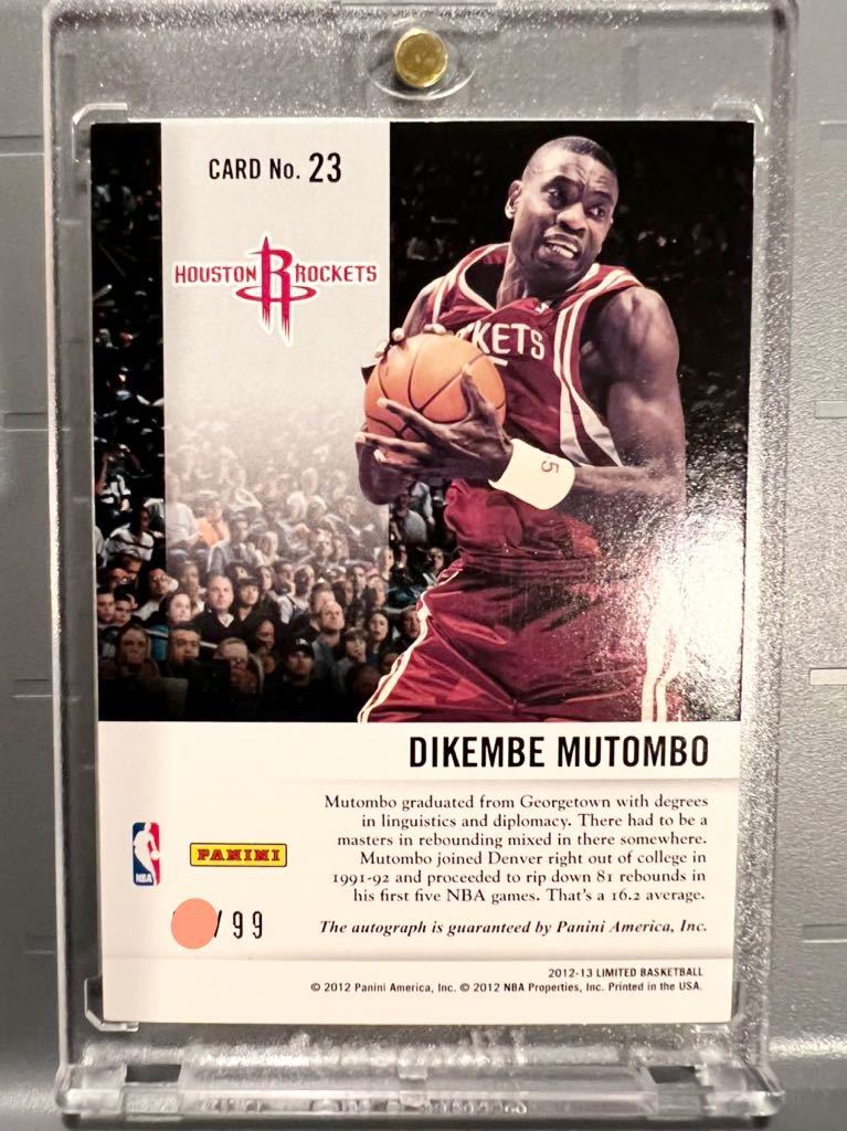 Rockets /99 Auto 12 Panini Dikembe Mutombo ディケンベ・ムトンボ