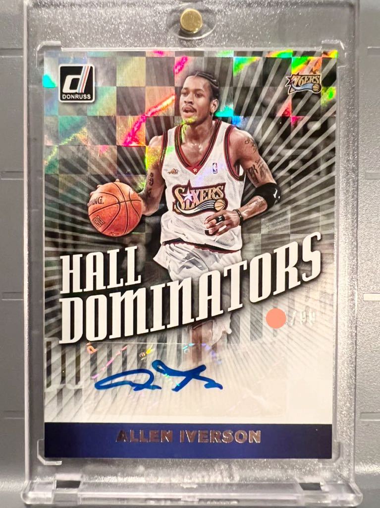 超絶レア99枚 Auto 19 Panini Allen Iverson アレン・アイバーソン NBA 直筆 サイン カード 76ers ユニフォーム バスケ MVP All-star HOF_画像1