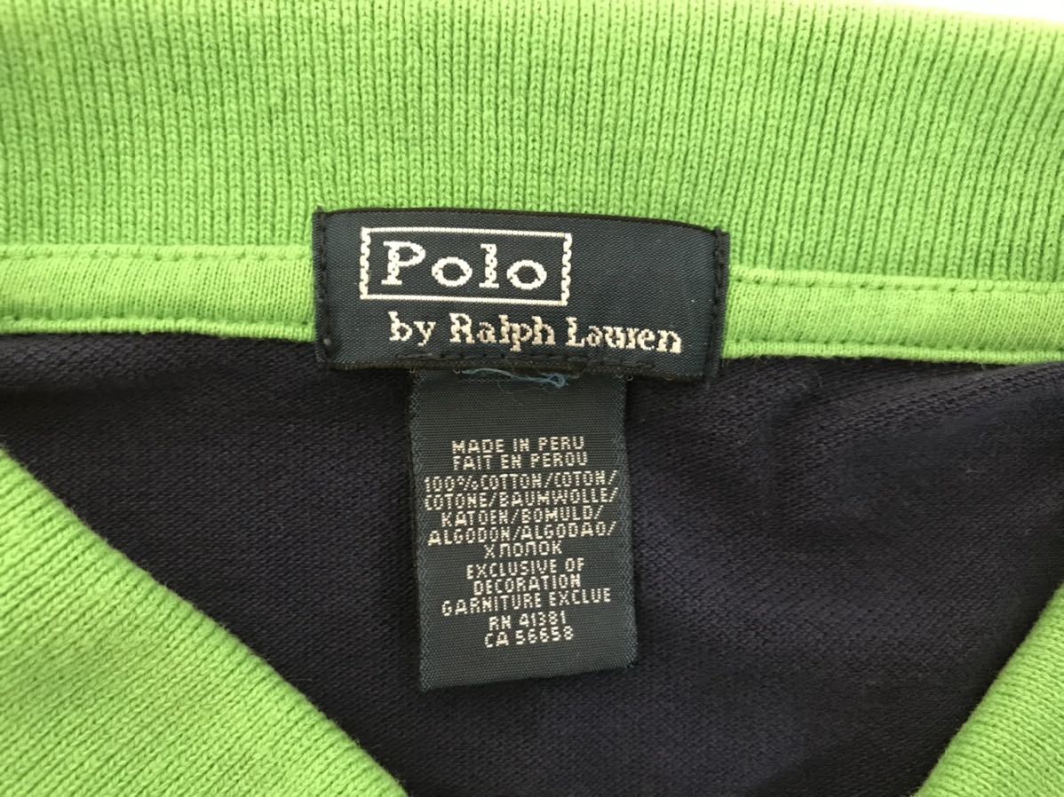 本物ポロバイラルフローレンPOLO by RALPHLAURENコットンビッグポニー半袖ポロシャツメンズ紺ネイビーサーフミリタリーアメカジビックM_画像5