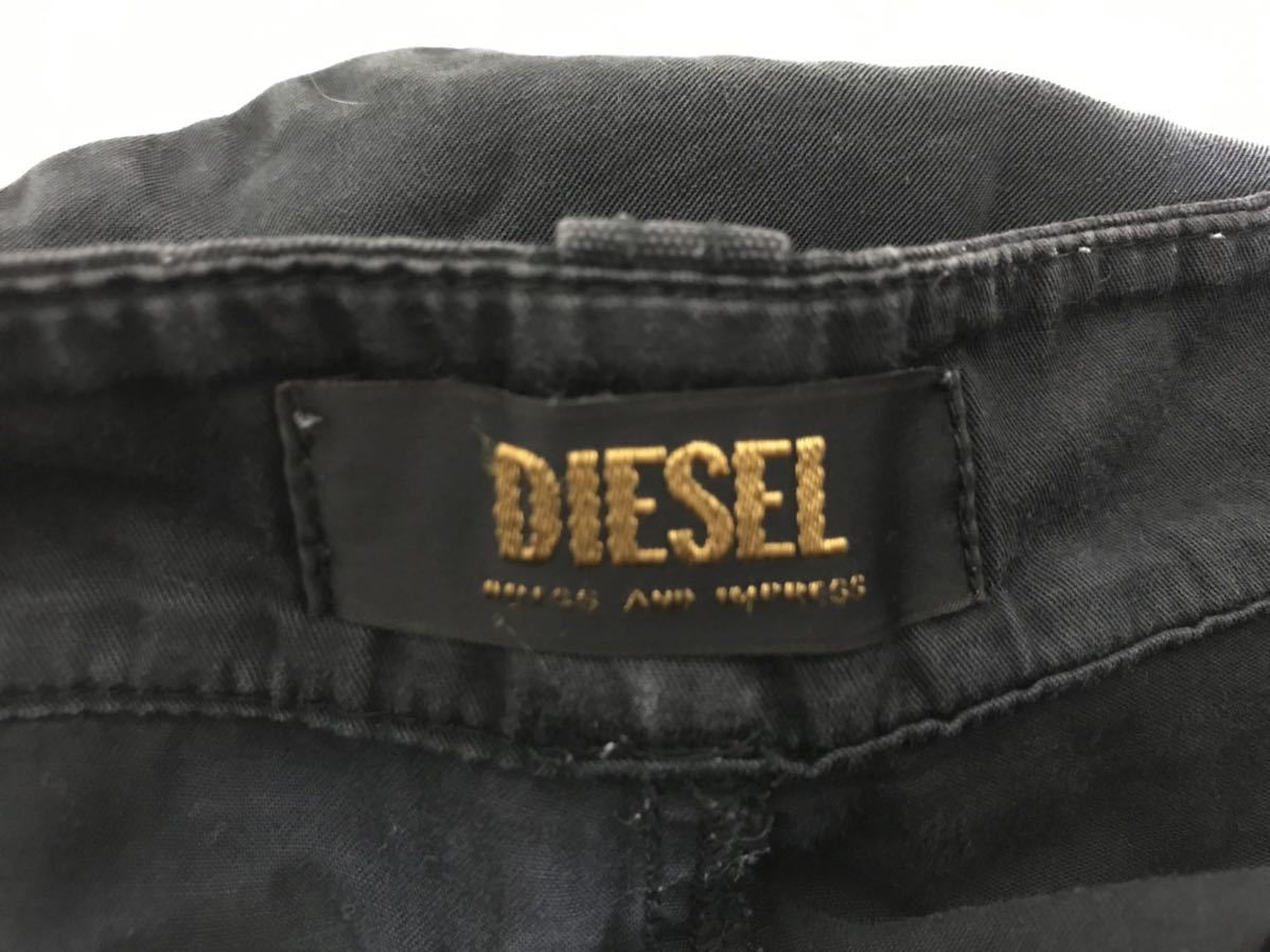 本物ディーゼルDIESELコットンワークファスナーデザインパンツパンツビジネススーツサーフレディース23黒ブラック_画像4