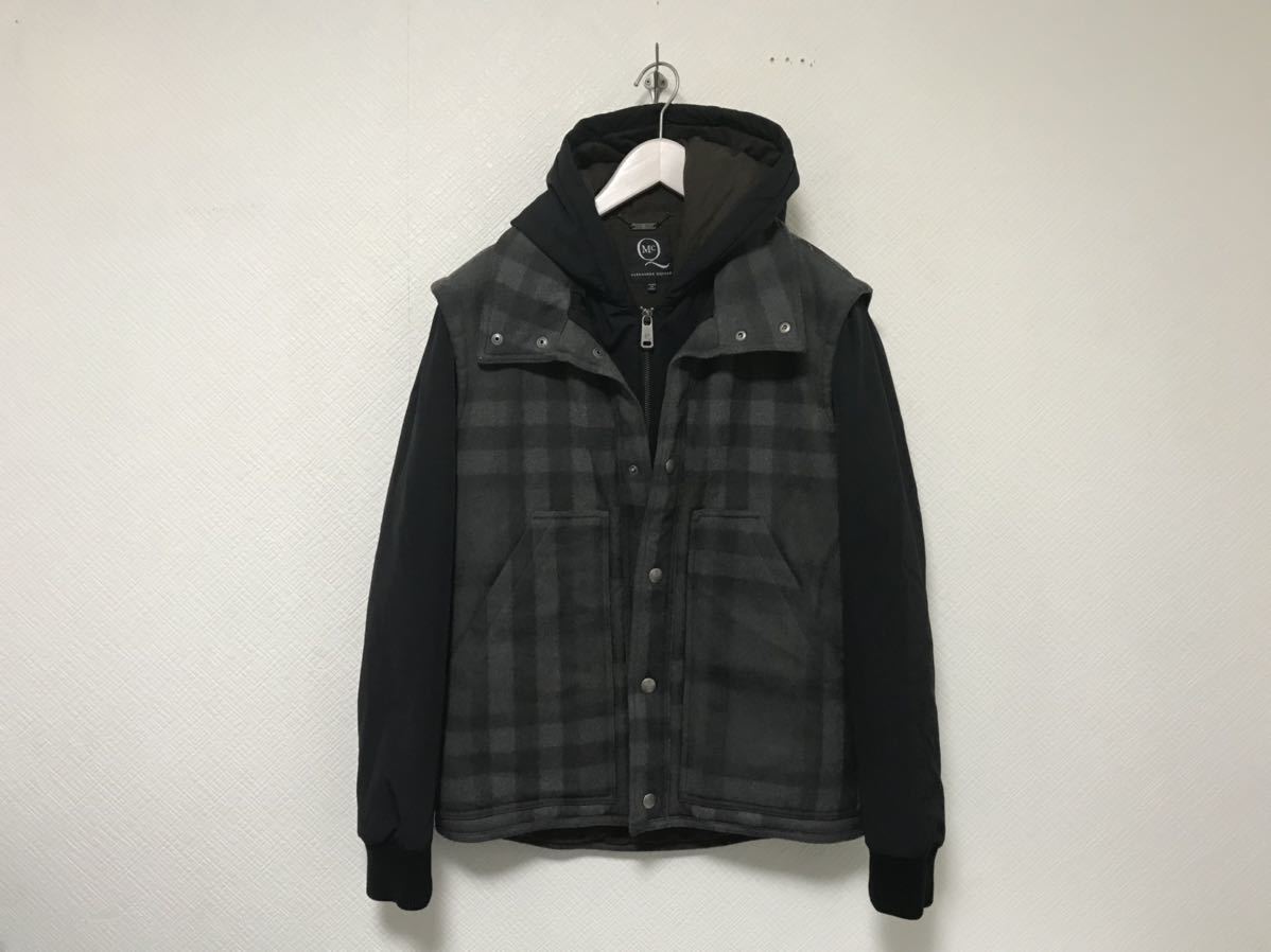 本物アレキサンダーマックイーンMCQウールナイロン中綿チェック柄