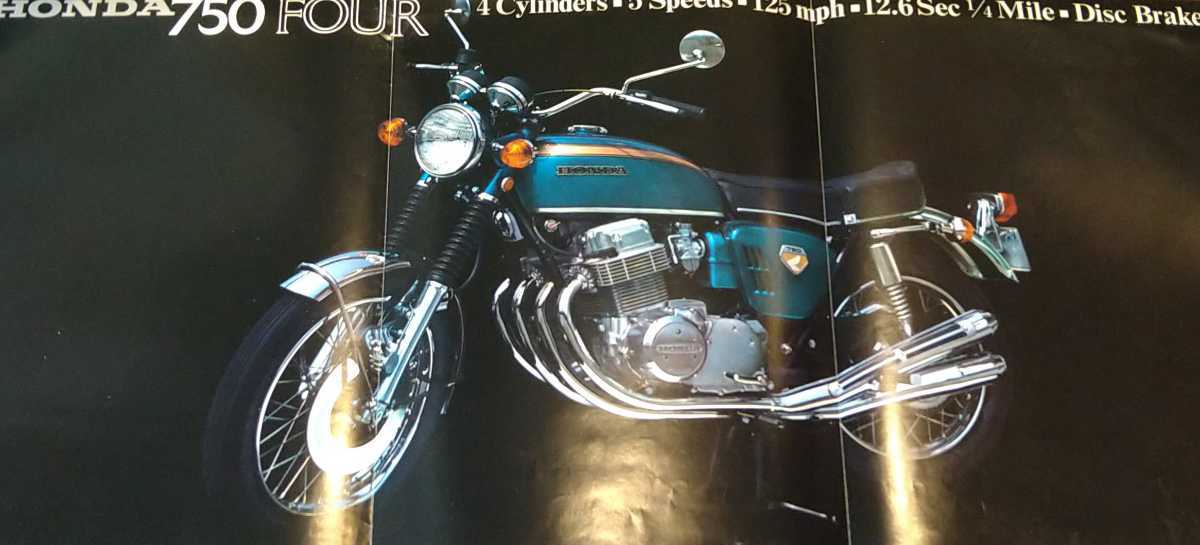 【1960年代後期製 当時物】アメリカン ホンダ CB750 FOUR カタログ ディック マン ナナハンライダー 日本製_画像9