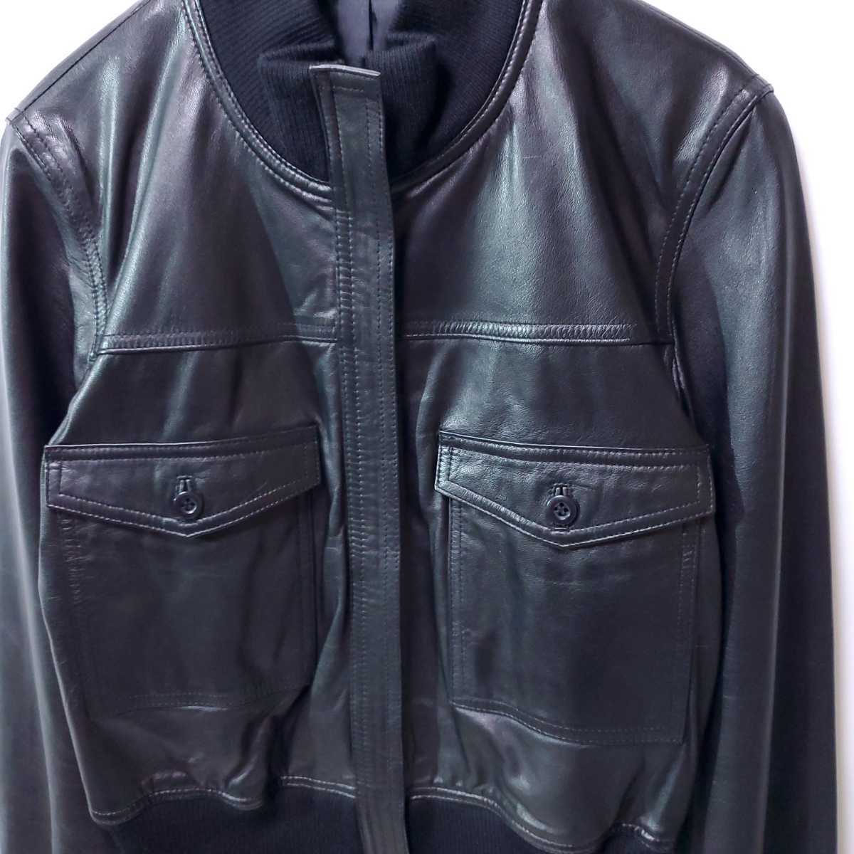 19SS ANAYI アナイ フレア ラムレザー ジャケット ブラック 羊革