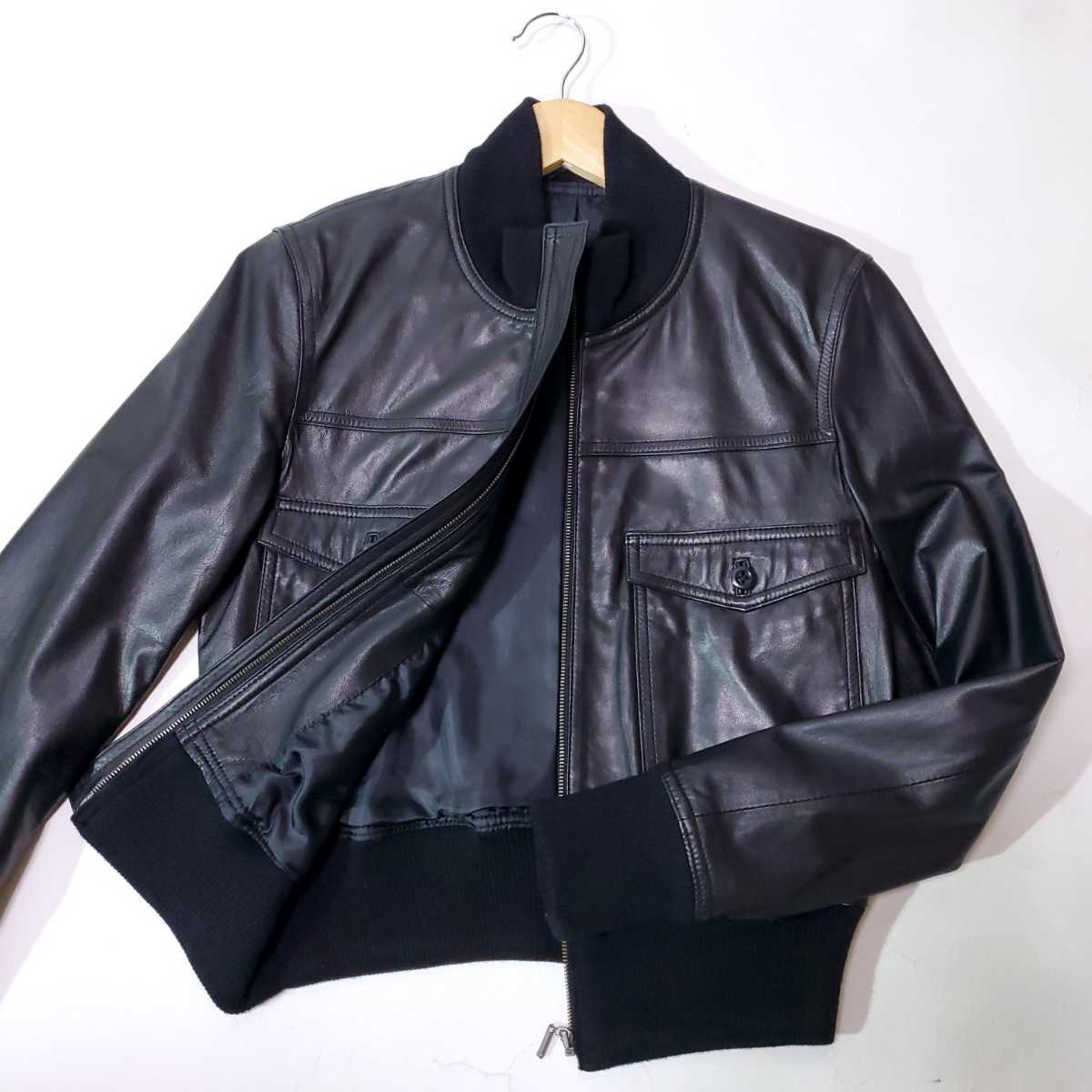 19SS ANAYI アナイ フレア ラムレザー ジャケット ブラック 羊革