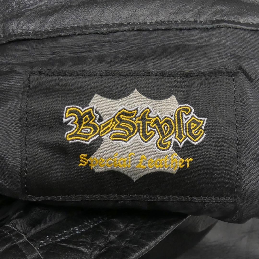 即決★B-STYLE★W32 レザーパンツ ビースタイル メンズ 黒 ブーツカット 本革 ライダースパンツ 本皮 パンクロック ツーリング