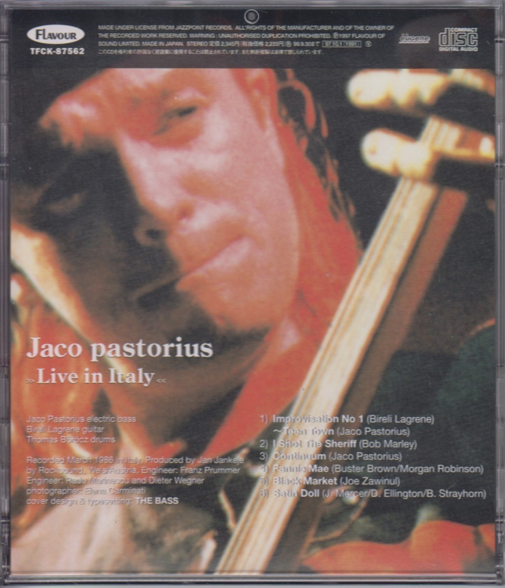 ジャコ・パストリアス Jaco Pastorius　/ ライヴ・イン・イタリア Live In Italy ★ 中古盤 　TFCK-87562/210606_画像2