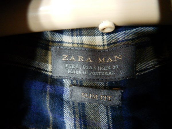 to5125　ZARA MAN　ザラ　マン　ポルトガル製　長袖　チェック　ボタンダウン　シャツ　BDシャツ　人気　送料格安_画像4