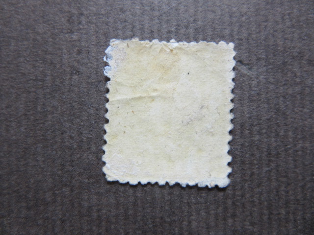 手彫切手　桜洋紙改色カナ入り　1銭（カ）（使用済、1875年）_画像2