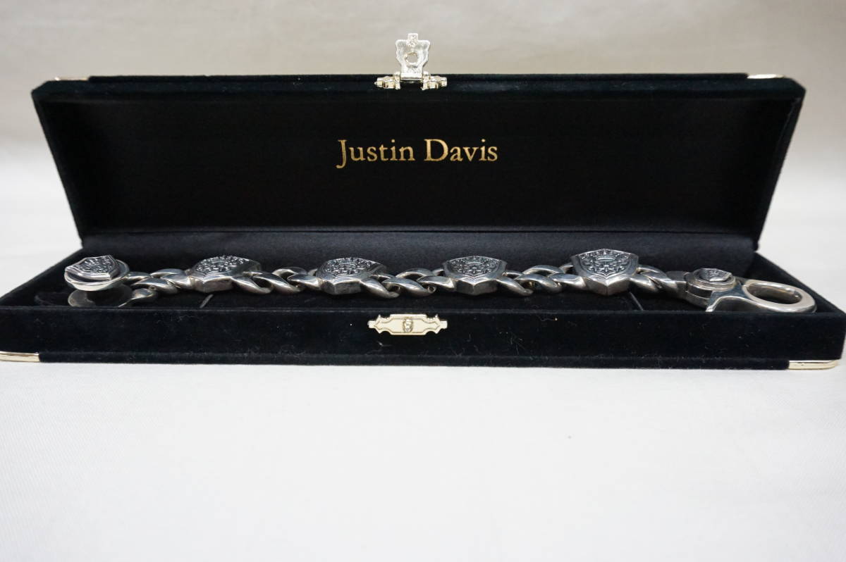 JUSTIN DAVIS SHIELD SBJ101★国内正規品 ジャスティン デイビス シールド ブレスレット 8インチ 定価154000 シルバー ブレス ギャランティ_画像2