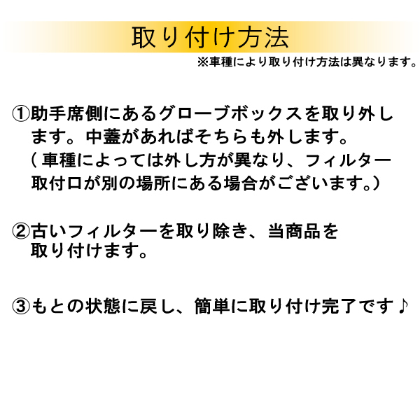 エアコンフィルター 交換用 TOYOTA トヨタ ハリアー 用 ASU60R 対応 消臭 抗菌 活性炭入り 取り換え 車内 新品 未使用 純正品同等_画像5