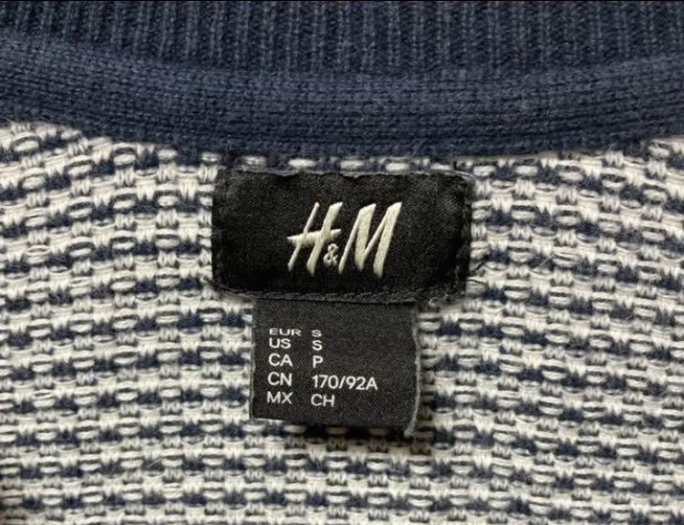 H＆M エイチアンドエム バーズアイニット コットン ブルー 3シーズン対応_画像4