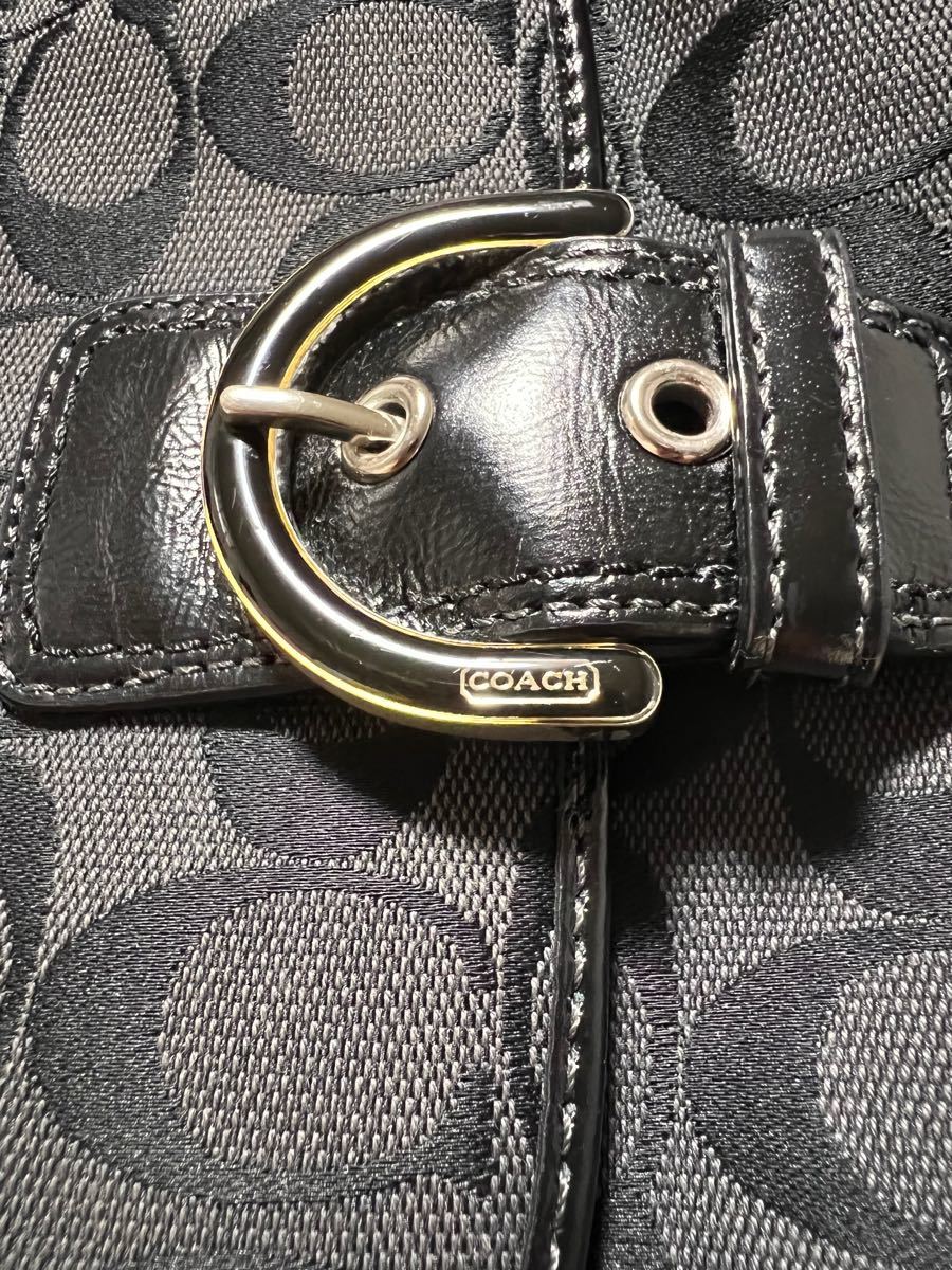 美品】COACH コーチ シグネチャー柄 ポシェット ショルダー バッグ