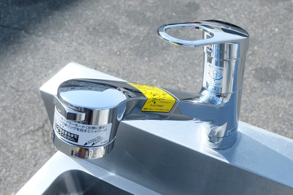 ステンレス 2槽シンク シャワー混合水栓付き 1200×750 流し台 ステンレス 2槽シンク シャワー混合水栓付き 1200×750 流し台