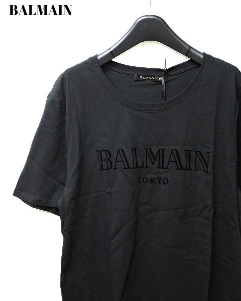 M не использовался [BALMAIN x H&M Logo T-Shirts Black H and M Balmain Logo футболка черный 2015AW BALMAIN футболка ]