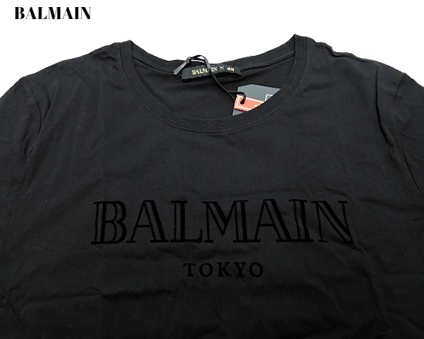 M не использовался [BALMAIN x H&M Logo T-Shirts Black H and M Balmain Logo футболка черный 2015AW BALMAIN футболка ]