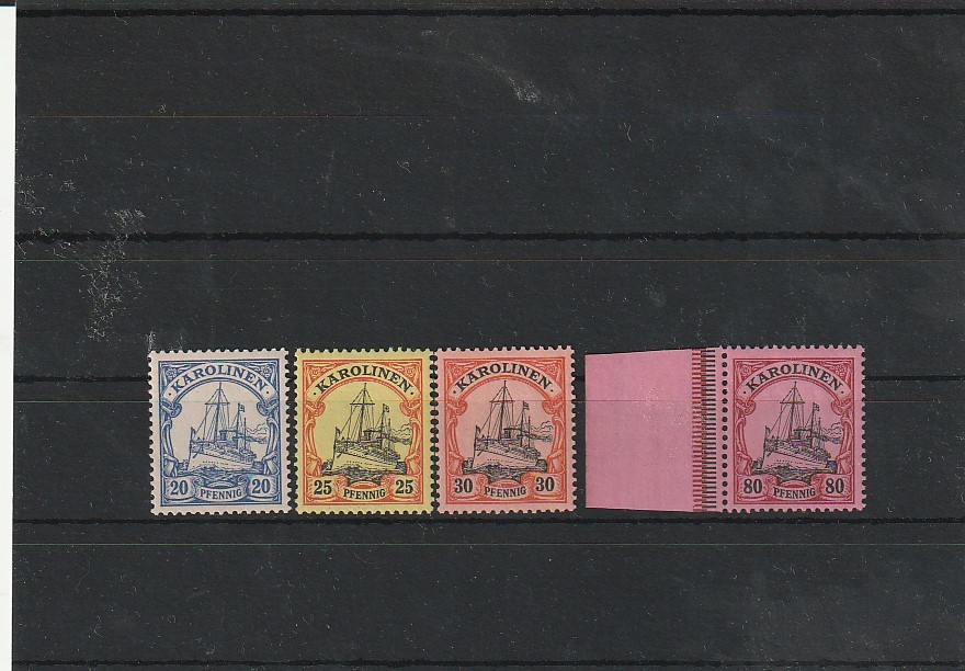 ドイツ カロリン諸島 カイザーヨット 未使用 まとめ 外国切手_画像1
