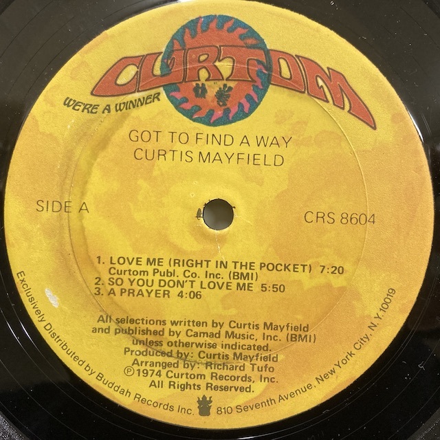 ★即決 Curtis Mayfield / Got to Find A Way 23068 米オリジナル Bellsound刻印 シュリンク カーティス・メイフィールド_画像2