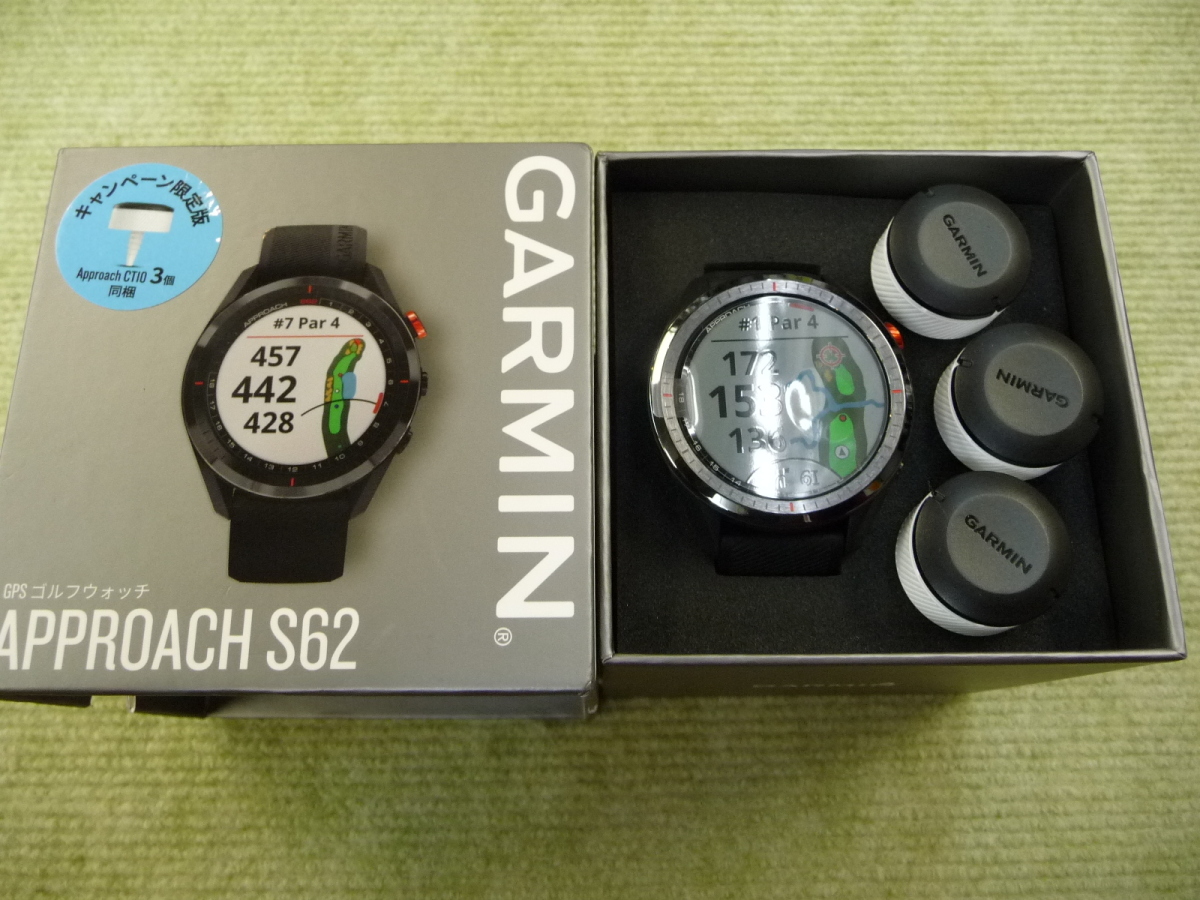 未使用品☆ガーミン アプローチ GARMIN APPROACH S62 CT10 3個付 キャンペーン限定版 GPS 距離測定器  *MP@1*Q*044