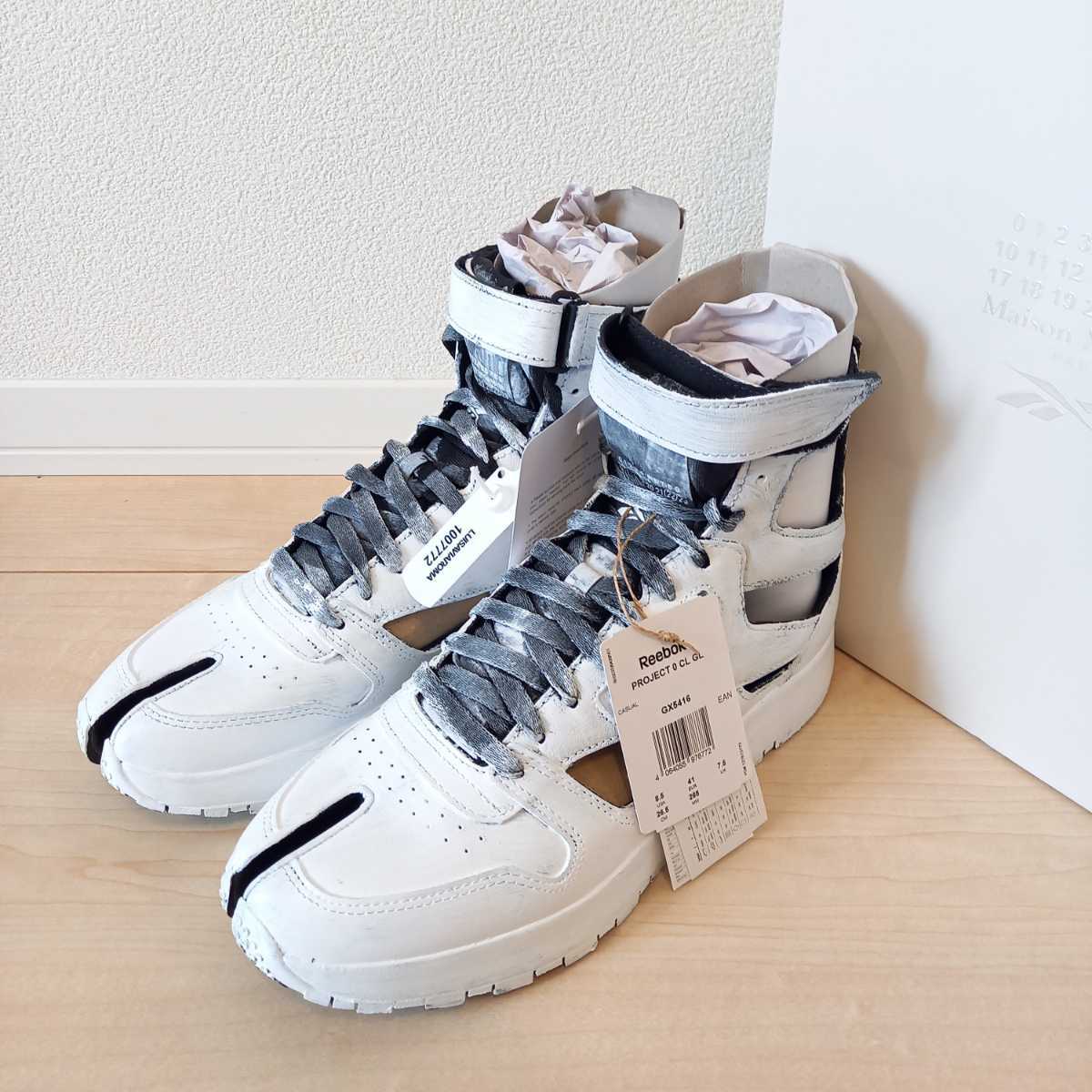 【SALE価格】26.5cm 41 新品 Maison Margiela x Reebok Tabi メゾンマルジェラ リーボック タビ ハイカット スニーカー レザー ペンキ_画像1