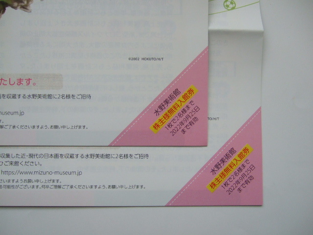 水野美術館　無料入館券　４名分（２枚セット）　きのこで有名なホクトの株主優待　有効期限２０２２年９月２５日_画像2