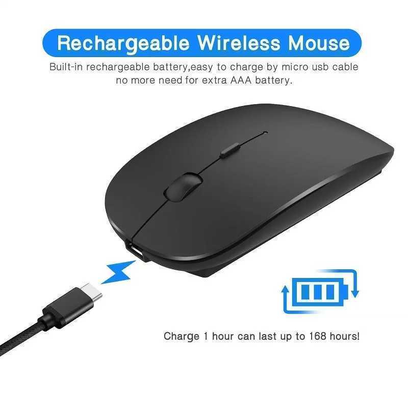 薄型 静音 サイレントクリック 無線マウス USB充電式 Bluetooth & 2.4GHz USBレシーバー ワイヤレス マウス ホワイト