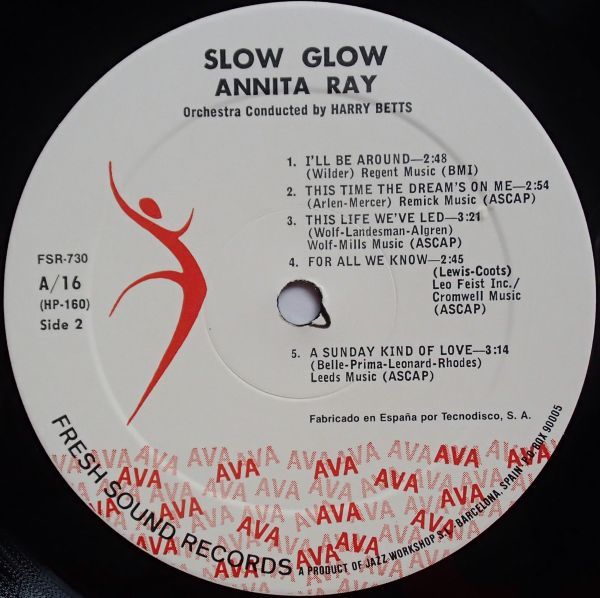 アニタ・レイ Annita Ray - Slow Glow '62年作'90年スペイン再発盤_画像6