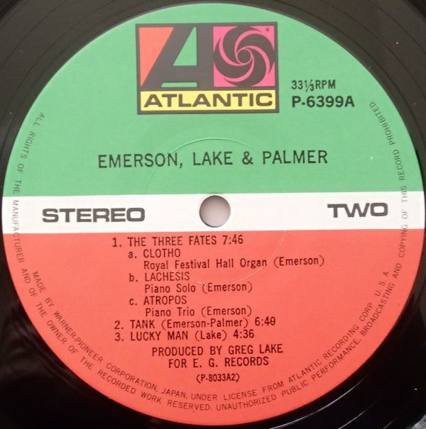 ELP - Emerson, Lake & Palmer 1st '80年邦盤 ラッキー・マン,未開人,石をとれ,タンク 収録 エマーソン・レイク・アンド・パーマー_画像6