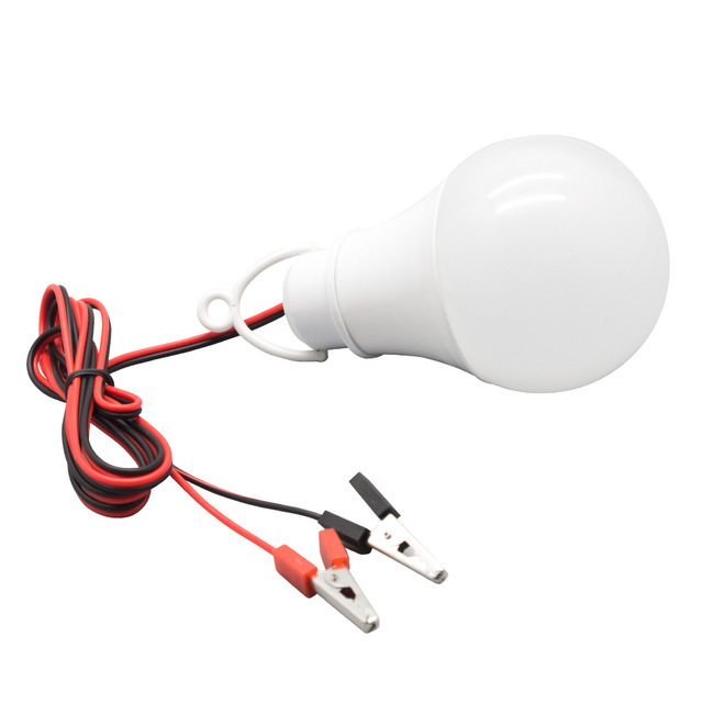 DC12V 9W LED 電球型 ライト ランタン (白色) 1.1mコード付 アウトドア・夜釣り・キャンプ・夜店・夜間作業等に!! ★送料220円~★
