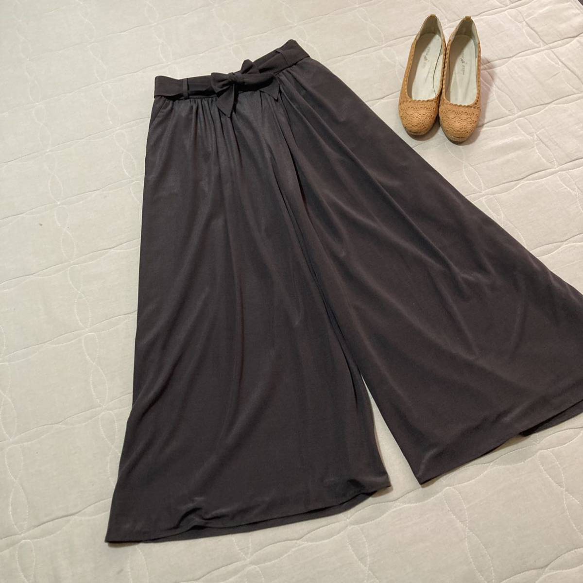 969* Leilian nemika7* waist rubber. Toro mistake car cho* gaucho pants * dark brown * size 7