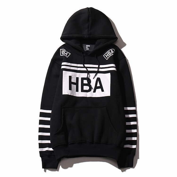 HOOD BY AIR "HBA69" ロゴ スウェット パーカー プルオーバー フード ブラック XL 