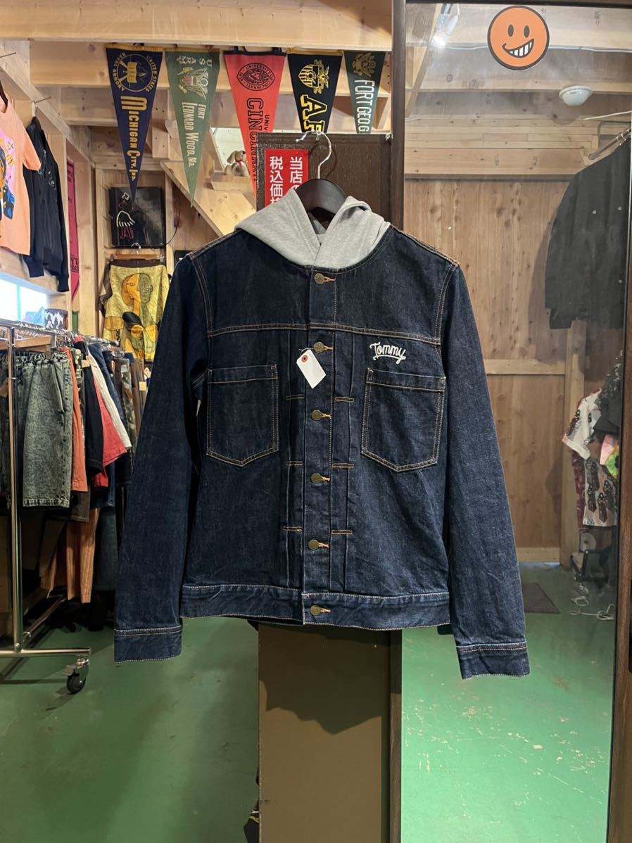 【TOMMY HILFIGER】90s 刺繍 デニムジャケット ベージュ襟