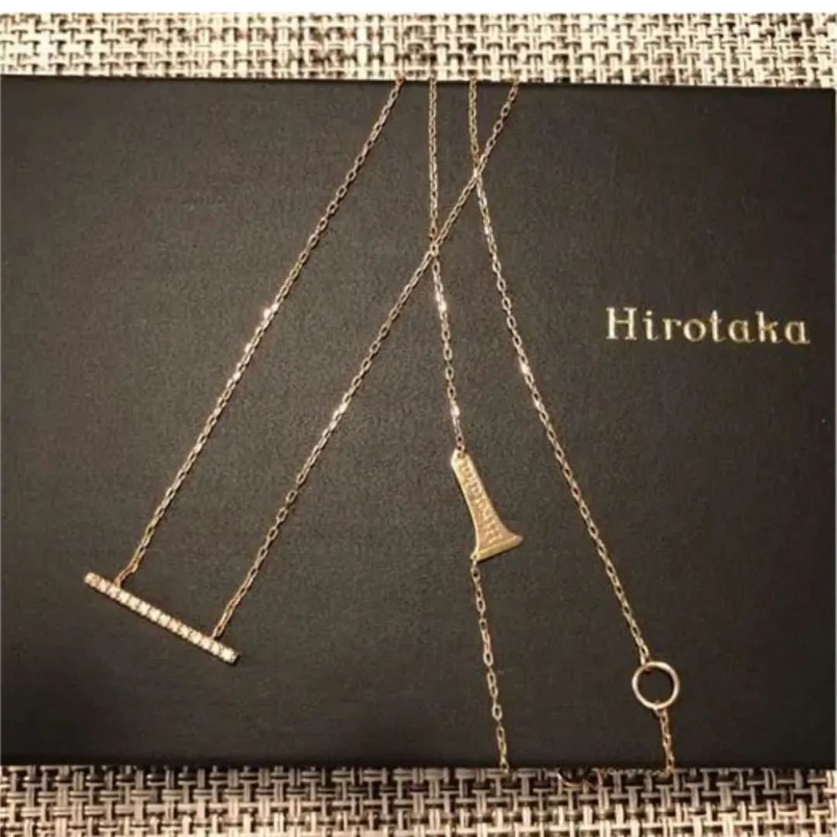 ヒロタカ hirotaka ネックレス k10 ダイヤモンド バー ネックレス