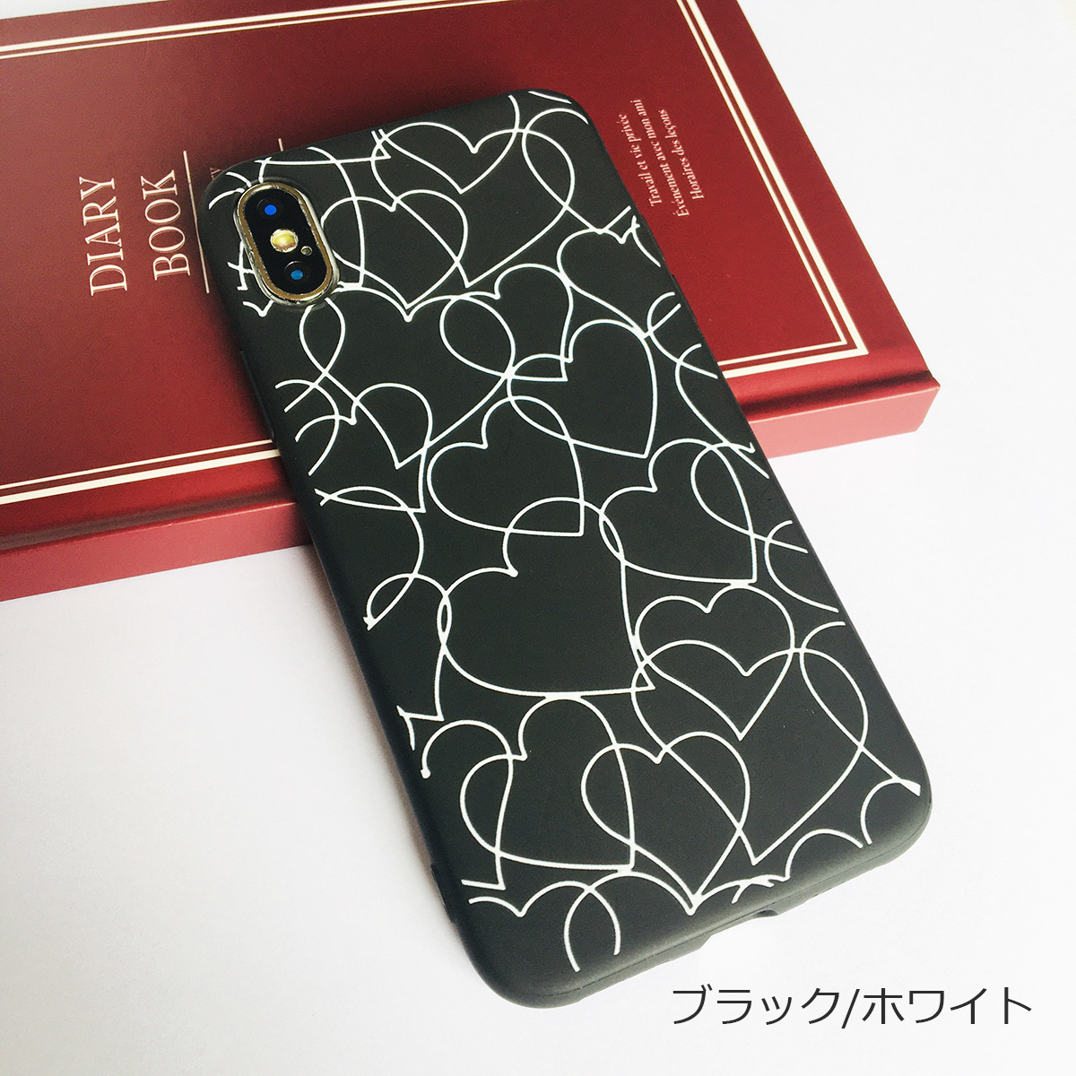 ファッションの アイフォンx Xs Iphone X ソフトケース 黒白 ハート 送料無料 かわいい Lacistitis Es