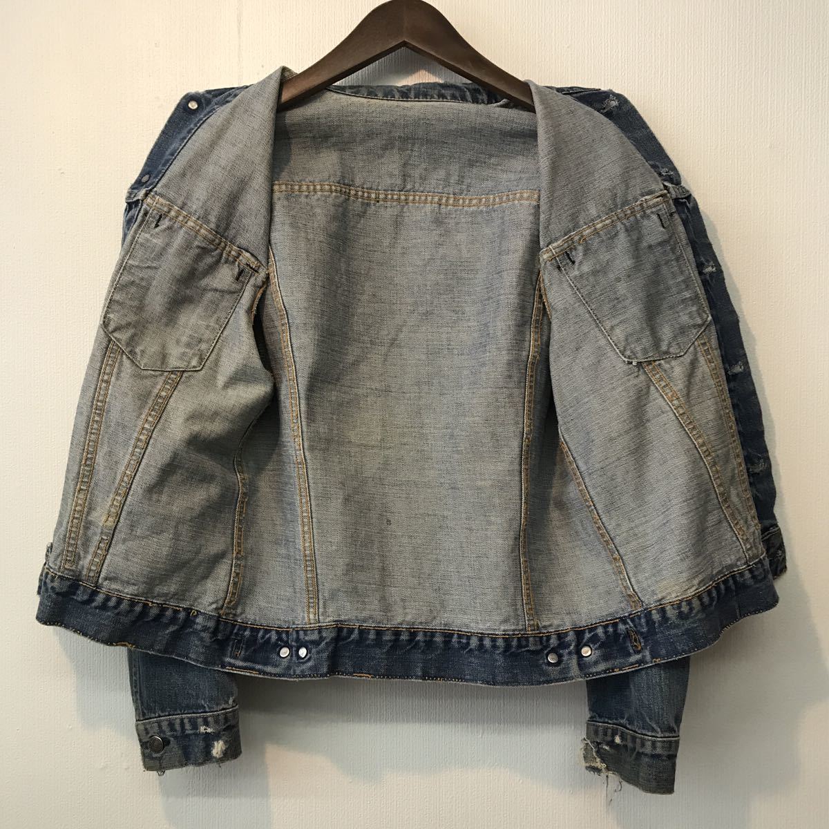 LEVIS リーバイス 70505 BIGE USA製 オリジナル ビンテージ 60s デニムジャケット 36程 LEVI'S ビッグE Gジャン / 50s 507 557 3rd サード_画像2