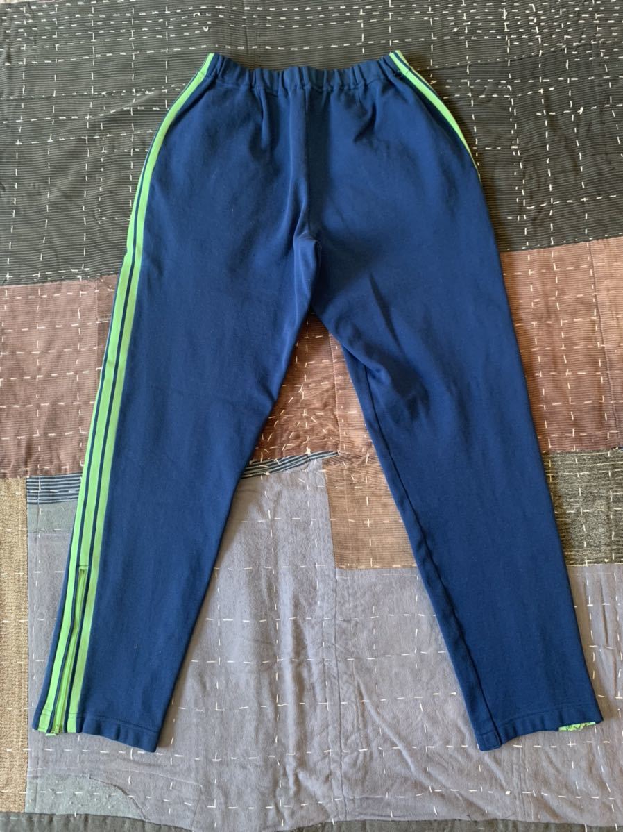 70s 5号 adidas 紺×緑 ビンテージ ジャージパンツ デサント vintage navy green トラックパンツ アディダス_画像4