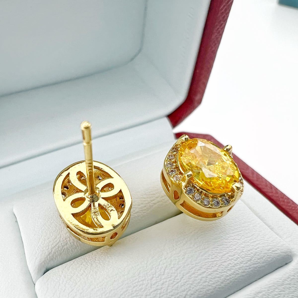 G072 ピアス シトリン K18 ゴールド 18金 レディース 1.5ct 一粒 人気