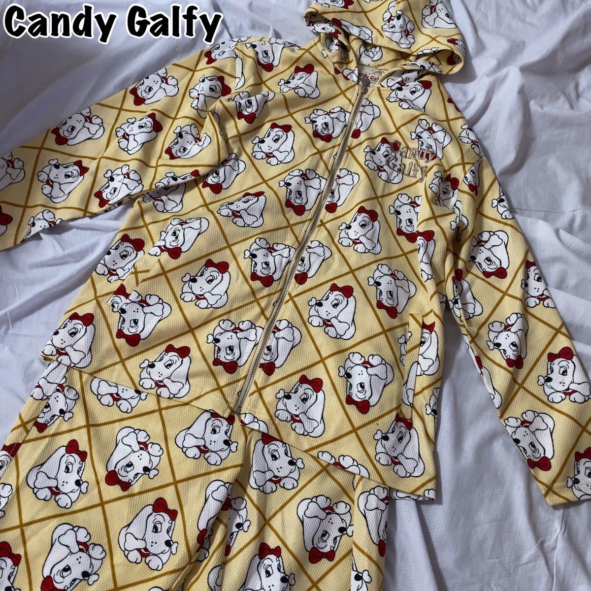激レア!CANDY GALFY セットアップ ブランドロゴ&バッグプリント 総柄