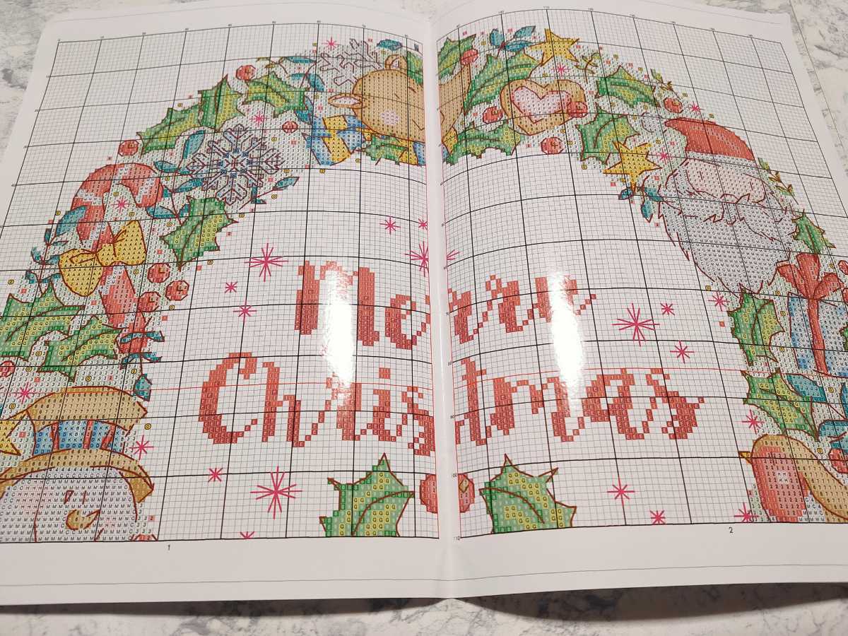 クロスステッチキット クリスマスサンタリース 14CT 図案印刷あり 38×38cm 刺繍 雪だるま トナカイ