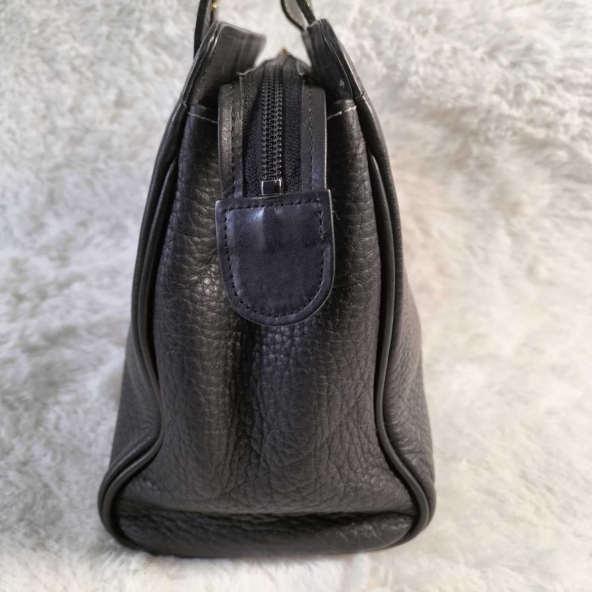 美品 BURBERRY burberry バーバリー レザー 黒 ブラック 本革 ノバ