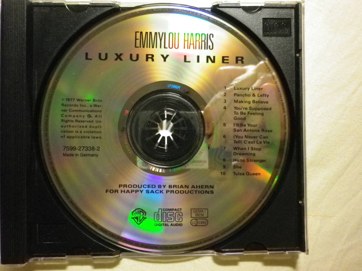 『Emmylou Harris/Luxury Liner(1977)』(WARNER BROS. 7599-27338-2,ドイツ盤,歌詞付,C'est La Vie,Making Believe)_画像3