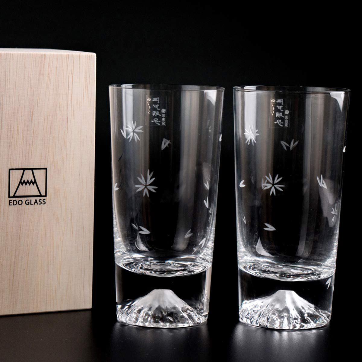 本日特価】 桜 富士山 ビールグラス 2個セット ペア Tajimaglass