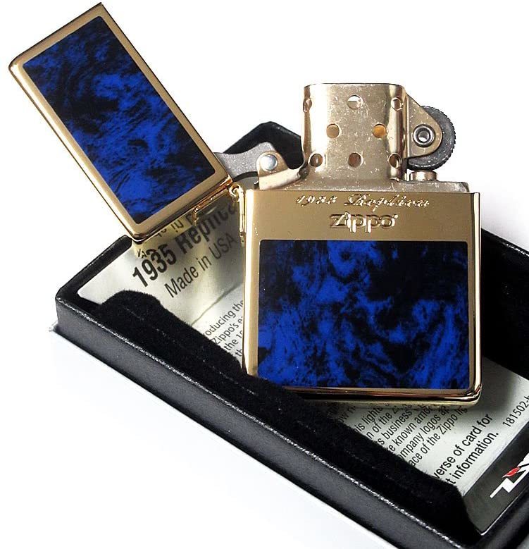 ZIPPO(ジッポー) 1935 Gライン レプリカ 限定モデル ブルー 青 シリアルナンバー付 MADE IN USA 永久保証 おしゃれ_画像3