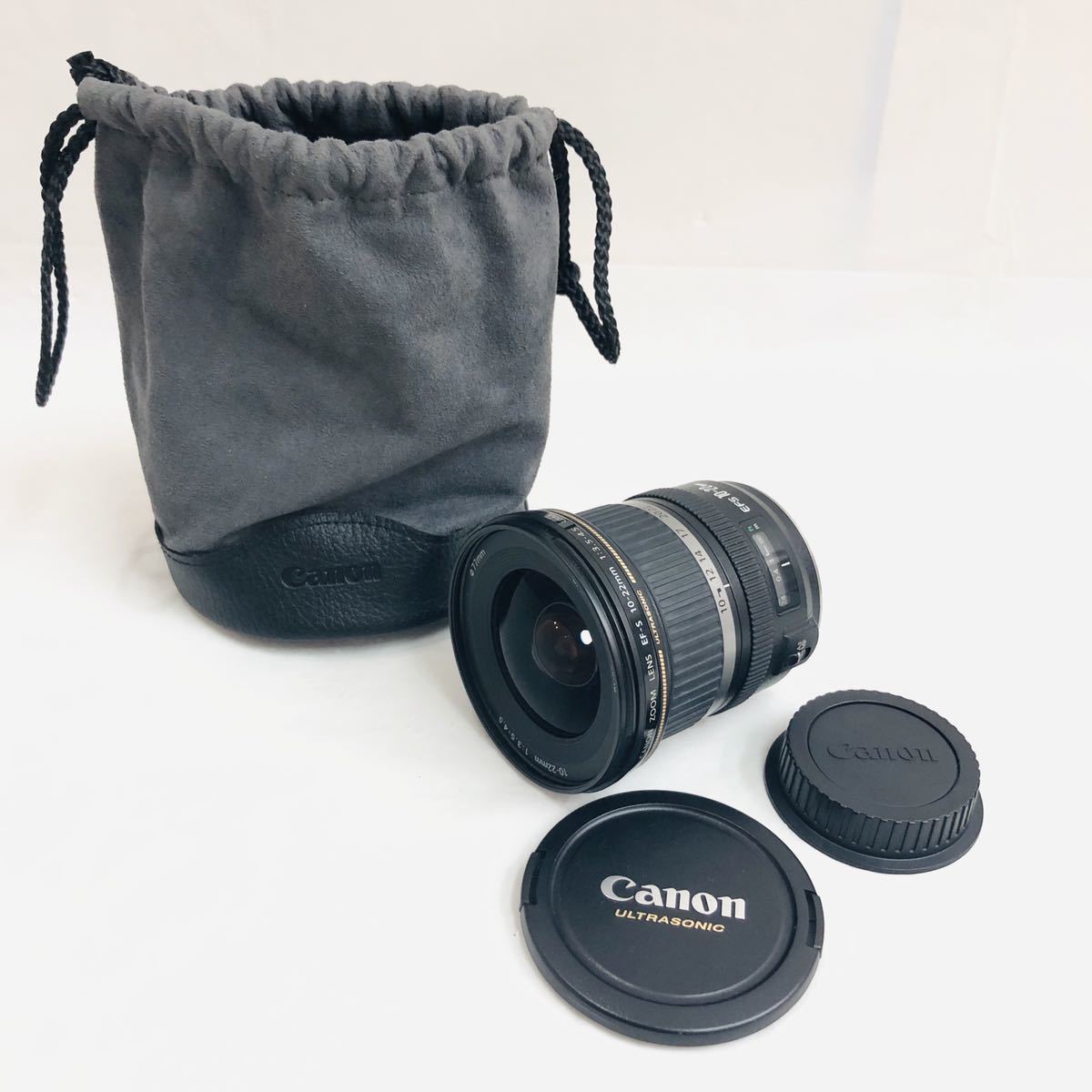 1円 美品 動作確認済み Canon キャノン EF-S 10-20mm f3.5-4.5 USM カメラ ズームレンズ 広角 前後キャップ 保存袋 